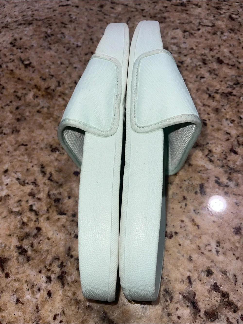 The North Face Mint Green Slide Sandals with White Logo
